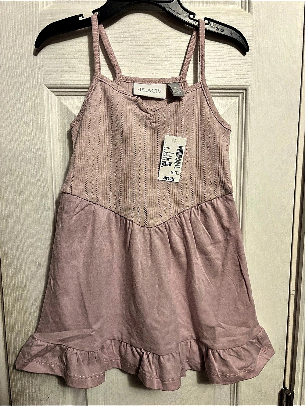 PLACE Girls Pink Knit Ruffle Dress Size XS (4) NWT